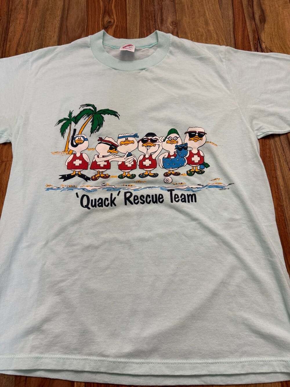 Vintage 1988 Jerzees 'Quack' Rescue Team Single Stitch Graphic T-Shirt